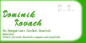 dominik kovach business card
