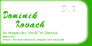 dominik kovach business card